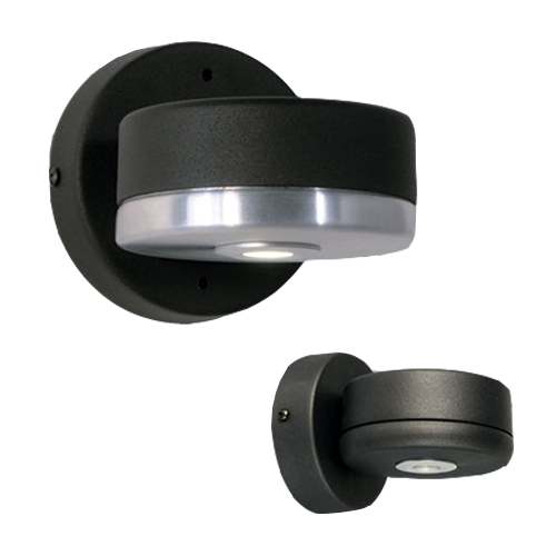 APLIQUE ALUMINIO 1 LUZ LED COB 3W CAL.NEGRO 5001